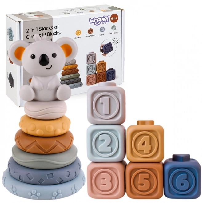 Woopie Baby Weiche Sensorik-Bausteine ​​Set 3-in-1 Bär