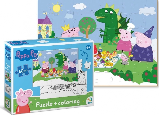 Zweiseitiges Puzzle Peppa Wutz: Picknick 60 Teile