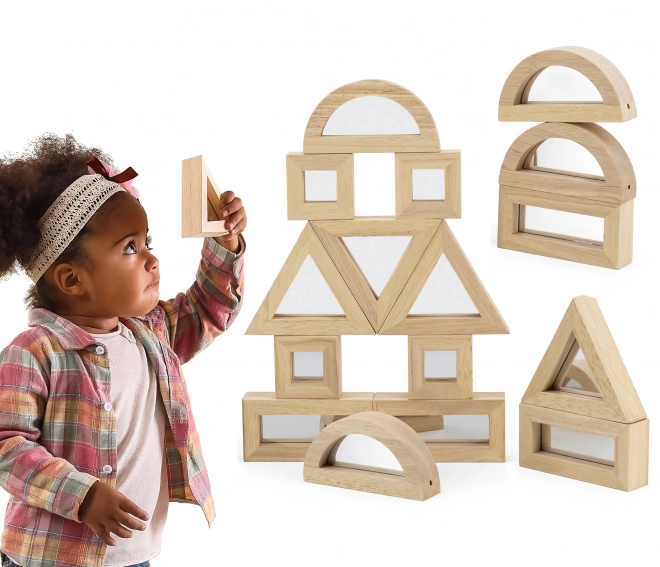 VIGA Spiegelholzbausteine Set