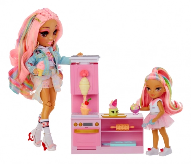 Rainbow High Spielset mit kleiner Schwester – Bäckerei