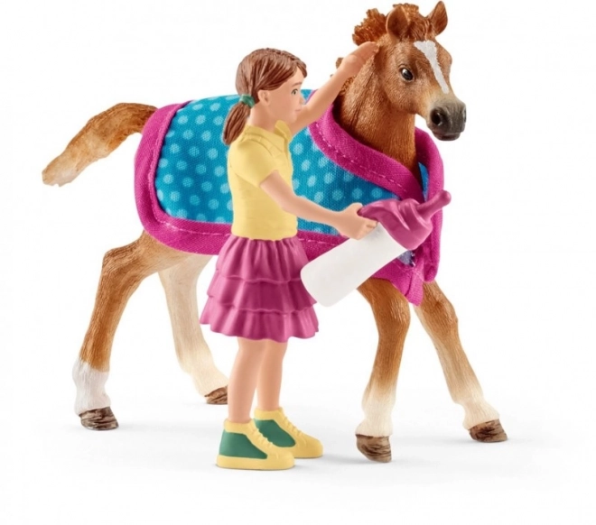 Schleich Horse Club Fohlen mit Mädchen und Zubehör