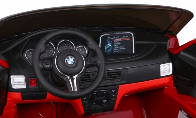 BMW X6M XXL pro 2 Kinder Rot Lack + Fernbedienung + Ökoleder + Sicherheitsgurte + langsamer Start + MP3 + LED