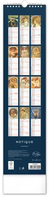 Notique Wandkalender Alfons Mucha 2025