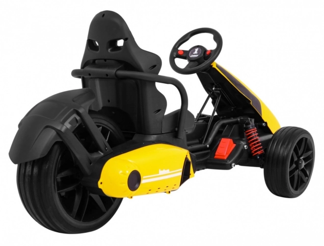 Kinder Gokart mit Akku Bolid XR-1 Gelb + verstellbarer Lenker + geformter Sitz