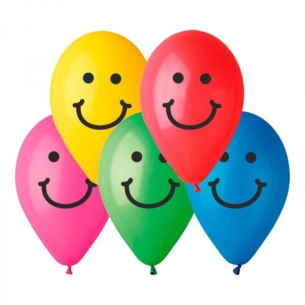 Luftballons mit Smile-Print 10 cm 10er-Set