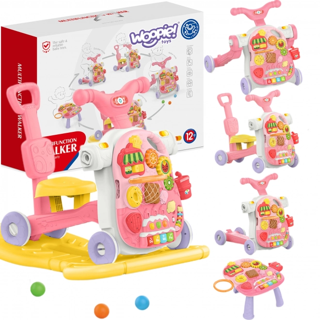 Multifunktionaler Lauflerner 5-in-1 für Kleinkinder Rosa