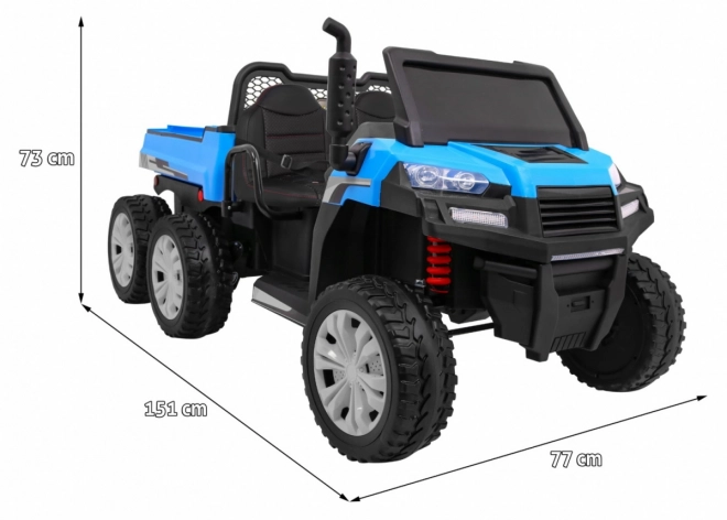 Bauernhofauto für 2 Kinder Blau + 4x4 + Fernsteuerung + Kipper + LED Audio