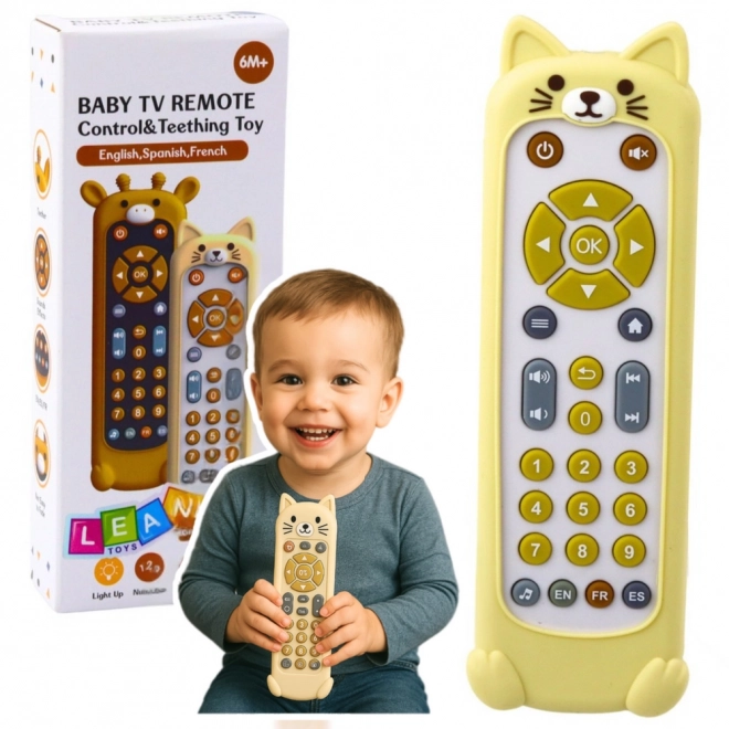 Interaktiver Kinderfernbediener mit Silikonhülle - Katze beige