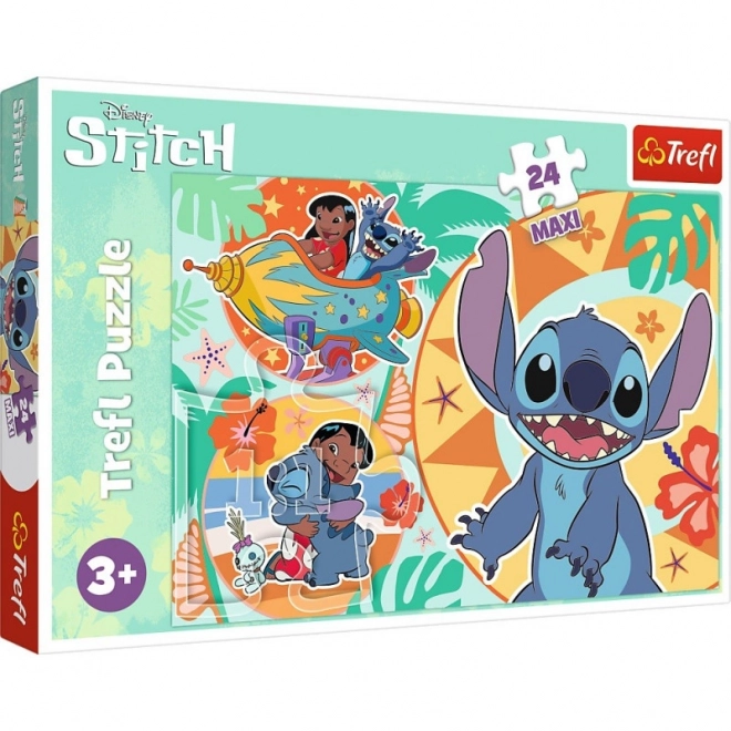 Maxi Puzzle 24 Teile - Lustiger Tag mit Lilo und Stitch