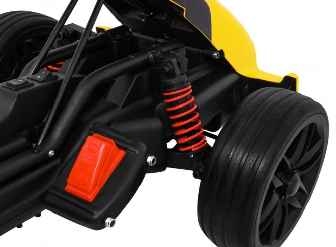 Kinder Gokart mit Akku Bolid XR-1 Gelb + verstellbarer Lenker + geformter Sitz