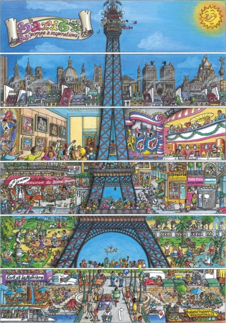 Puzzle Eiffelturm Zeichnung 500 Teile