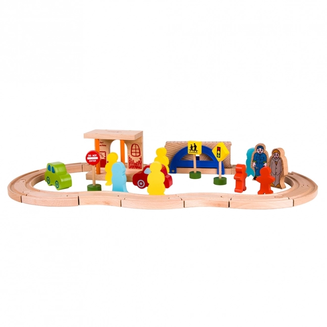 Holzeisenbahn Spielset 110 Teile