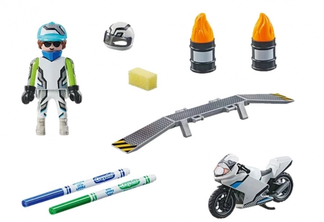 Farbenfrohes Playmobil-Motorrad