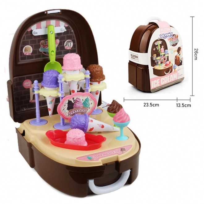 Woopie Eiscreme-Spielset mit Eiswagen und Rucksack