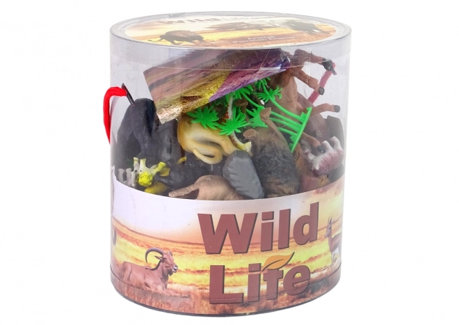 Großes 34-teiliges Safari Tierset mit Löwe, Gepard und Tiger