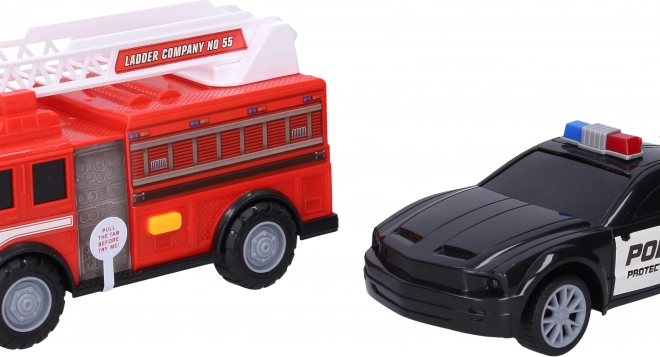 Auto Polizei- und Feuerwehrauto mit Effekten 23 cm