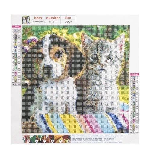 Diamant Malerei 5D Set Hund und Katze