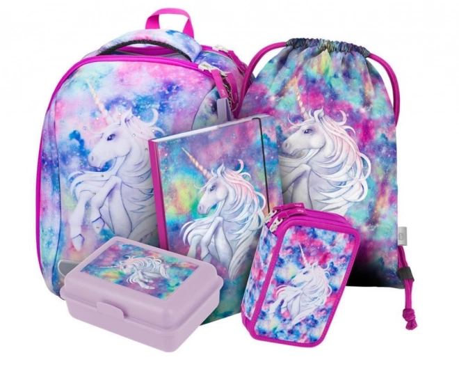 Baagl 5er-Set Einhorn Schulrucksack mit Zubehör