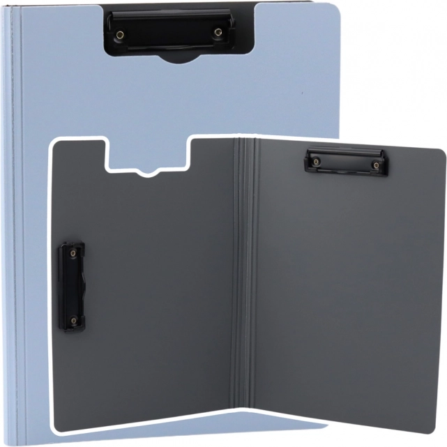 Unterlage mit Abdeckung und zwei Clips A4 hellblau
