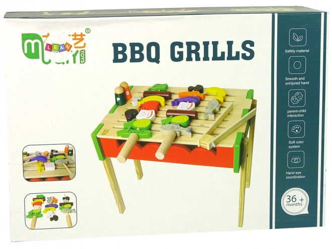 Holzspielzeug Grillset für Kinder mit Zubehör