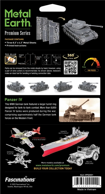 3D Modellbausatz Panzer IV - METAL EARTH Premium