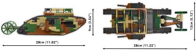 Mark I Panzerbausatz mit 878 Bausteinen