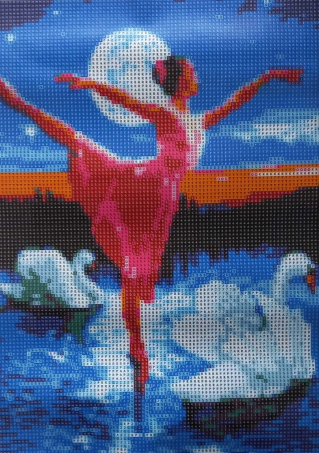 Diamantmalerei Ballerina unter Schwänen 30x40cm