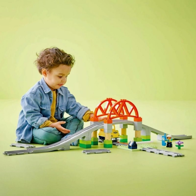 Lego Duplo Brücke und Eisenbahnschienen Erweiterungsset