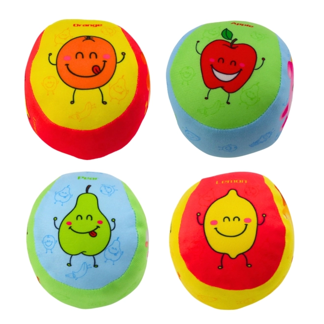 Set aus weichen Bällen für Kinder mit Fruchtmotiven