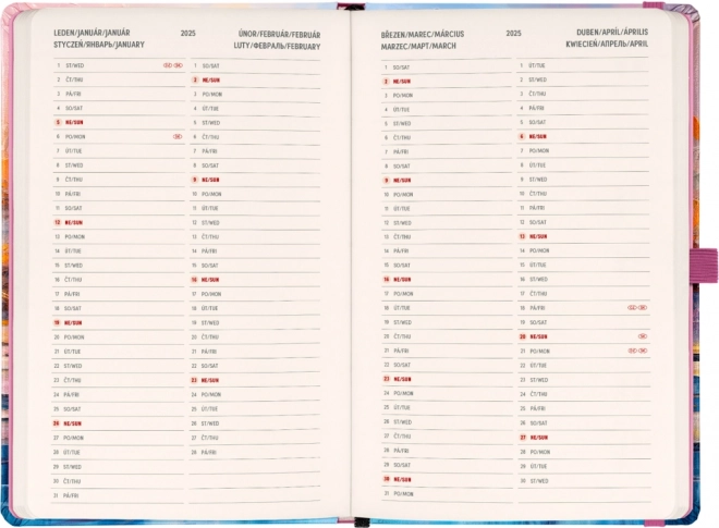 Notizbuch Wochenplaner Seerose 2025