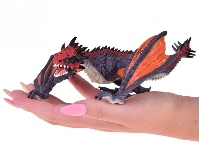 Graue und Orange Drachen Spielfigur 21 cm