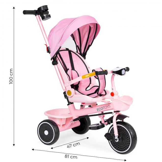 2-in-1 Dreirad Kinderwagen ECOTOYS