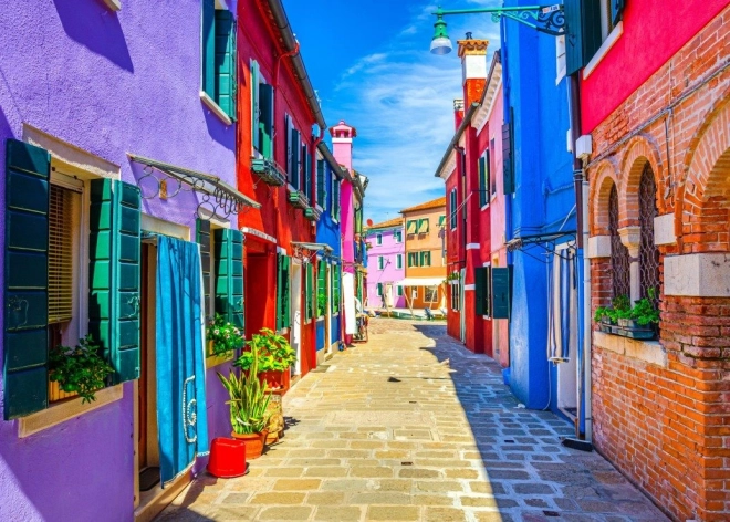 Puzzle Bunte Häuser auf der Insel Burano 500 Teile