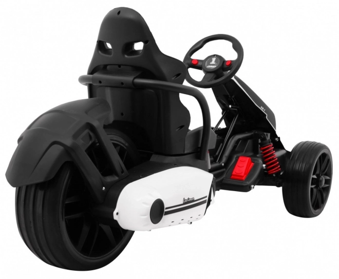 Kinder-Gokart Bolid XR-1 mit Batterie Weiß + verstellbarer Lenker + geformter Sitz
