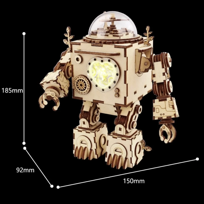 Rokr 3D Holzpuzzle Spieluhr Roboter Orpheus mit Beleuchtung