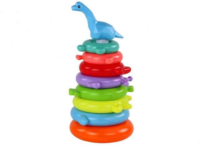 Bunte Stapelpyramide Giraffe 8 Ringe