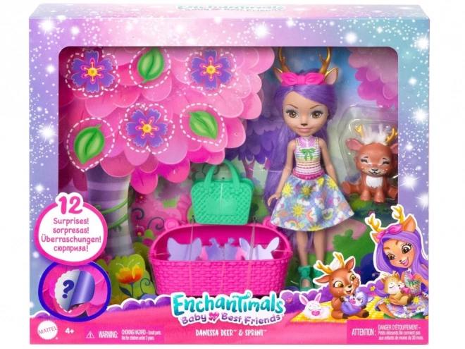 Enchantimals Danessa Deer Puppe mit Rehkitz Sprint und Überraschungen