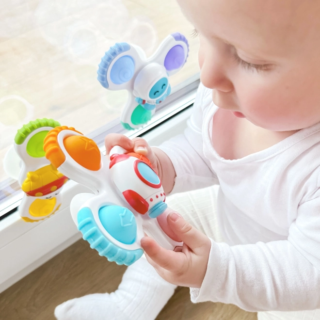 Woopie Baby Spinner Sensorikspielzeug Rakete Alien Ufo 3 Stück