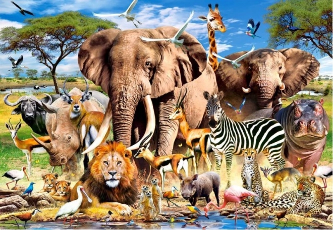 Buntiges Savanna-Tiere Puzzle