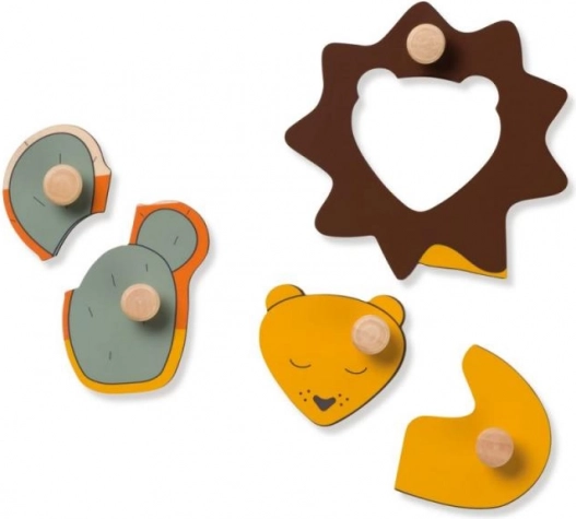 Leicht greifbare Puzzleteile mit Knopf