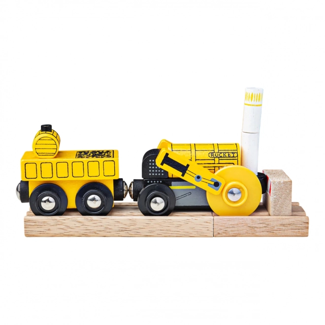 Bigjigs Rail Replika Historische Lokomotive Rocket mit 2 Gleisen