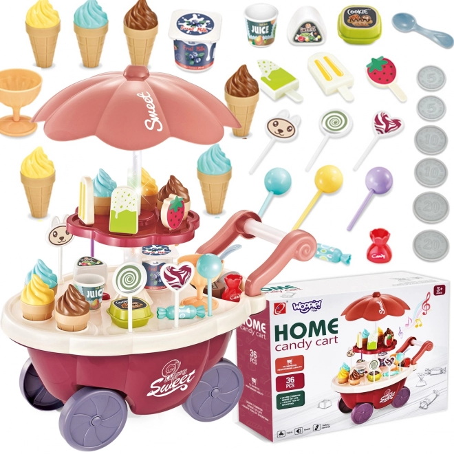 Woopie Wagen mit Eiscreme und Süßigkeiten mit Melodie und Lichtern