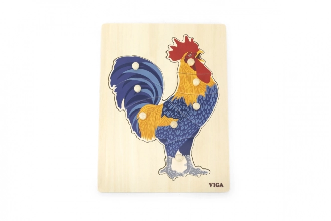Montessori Holzpuzzle Hahn