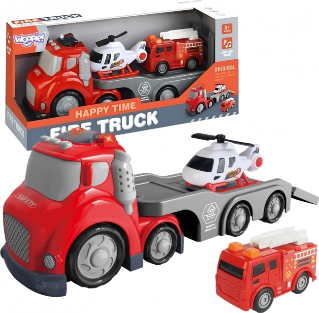 Rotes Feuerwehrfahrzeug CITY TRUCK mit Licht- und Soundeffekten
