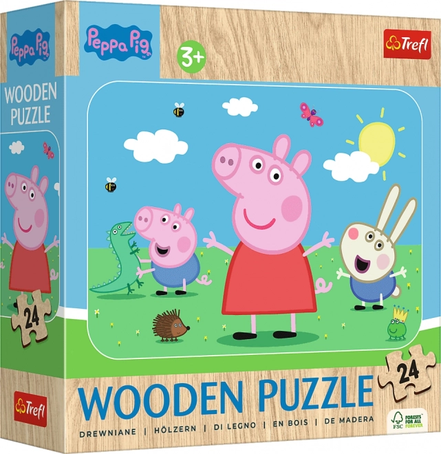 Peppa Wutz: Hol dir die süße Peppa - Holzpuzzle mit 24 Teilen