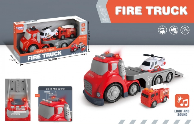 Rotes Feuerwehrfahrzeug CITY TRUCK mit Licht- und Soundeffekten
