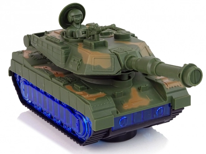 Militärischer Spielzeugpanzer mit Batterie und Blauem LED-Licht