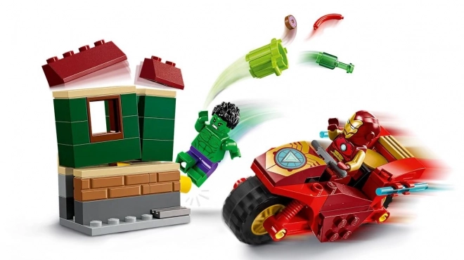 Iron Man mit Motorrad und Hulk LEGO Bausatz