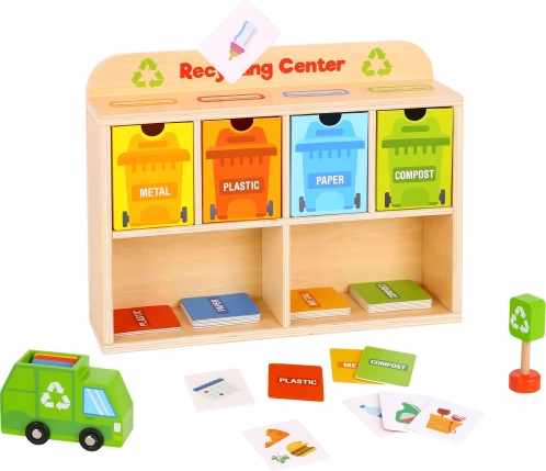 Tooky Toy Holz Recyclingzentrum Bildungsanlage