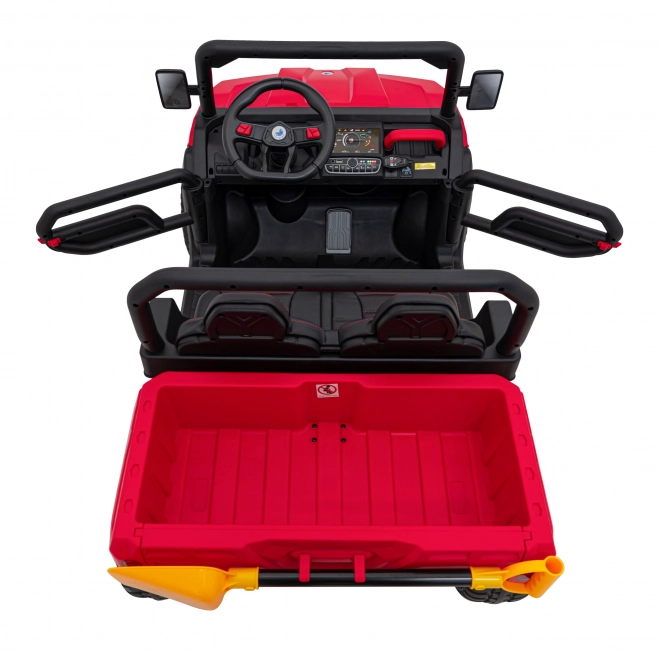 Auto Pick-Up Speed 900 pro Kinder rot + Antrieb 4x4 + bewegliche Pumpe + Gepäckraum + Fernbedienung + Schaufel + LED Audio